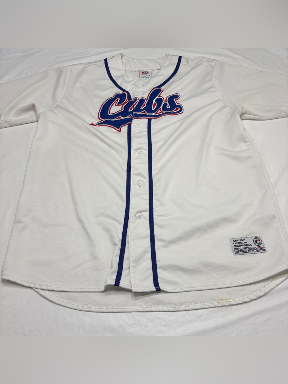 MLB True Fan Chicago Cubs Jersey Men's XL White Stained